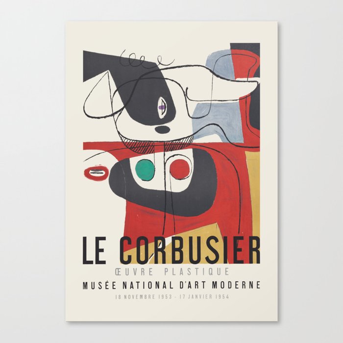 Le Corbusier - Exhibition poster for Musée National d’Art Moderne, 1954 Canvas Print