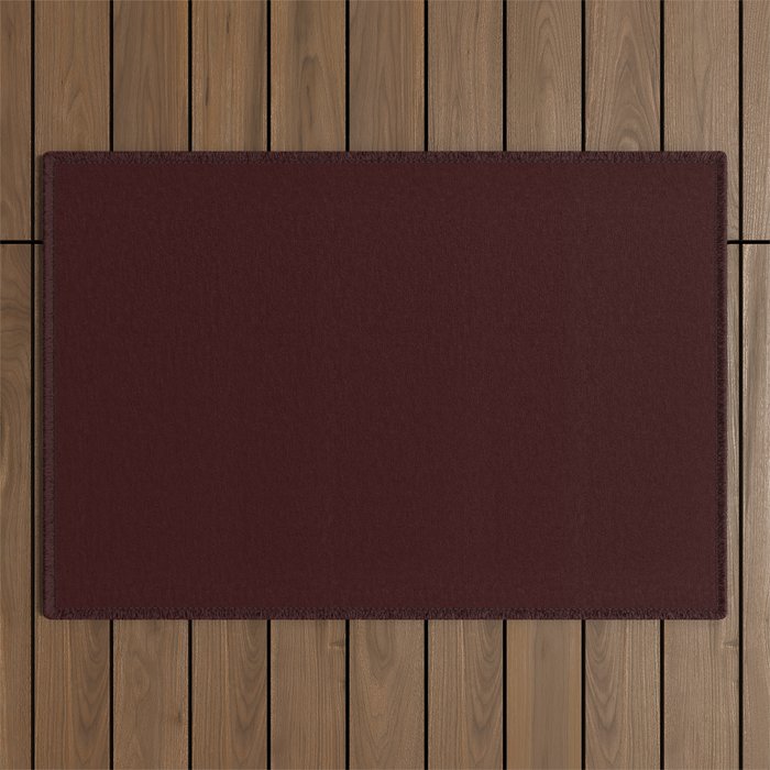Dark Maroon brown solid color modern abstract pattern  Outdoor Rug