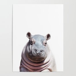 Baby Hippo, Safari Animals, Kids Art, Baby Animals Art Print By Synplus Poster