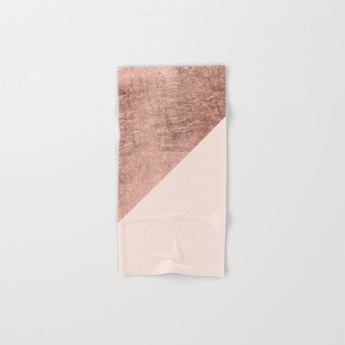Minimalist blush pink rose gold color block geometric Hand Bath
