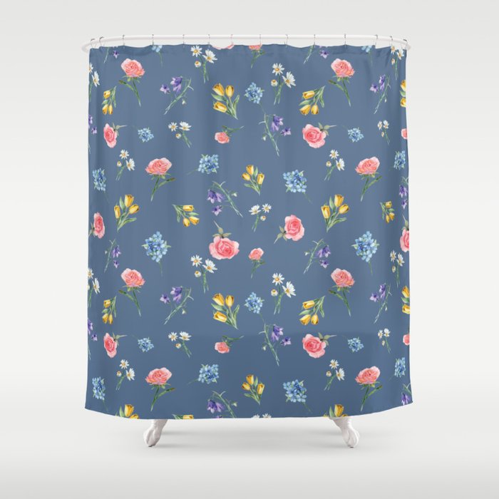 Spring Time Floral Pattern Shower Curtain