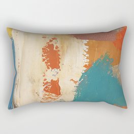 Rustic Orange Teal Abstract Rectangular Pillow
