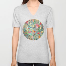 Gilt & Glory - Colorful Moroccan Mosaic V Neck T Shirt