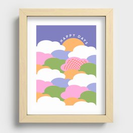 Happy Days - Rainbow Cloud Pattern Recessed Framed Print