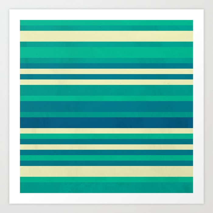 Pattern Stripes Color Sapphire Meadow Art Print