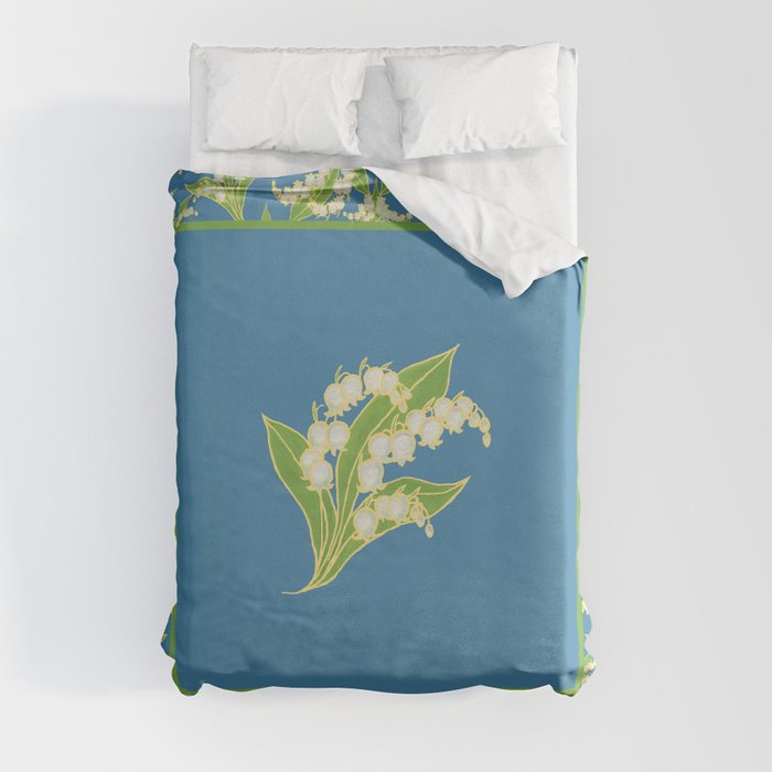 Vintage Lily-of-the-Valley Duvet Cover