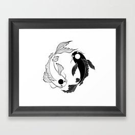 Tui and La - Ying Yang Koi Fish Framed Art Print