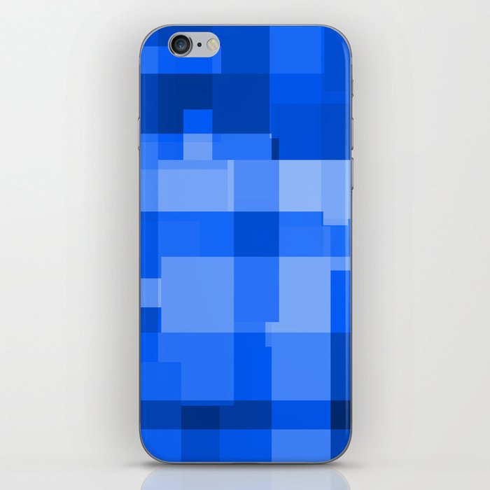 Colorful Blue Rectangles pattern Home Design iPhone Skin