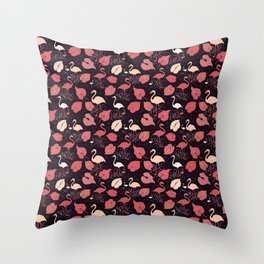 Flamingo Love - Anthurium Throw Pillow