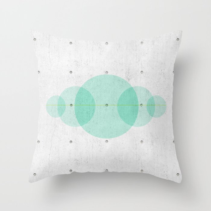 Concrete and Circle Abstract Throw Pillow