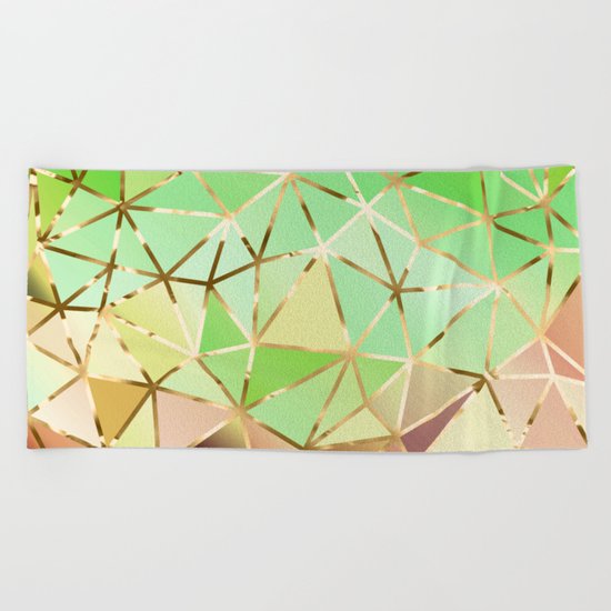 Rainbow Geometric Pattern #1 Beach Towel