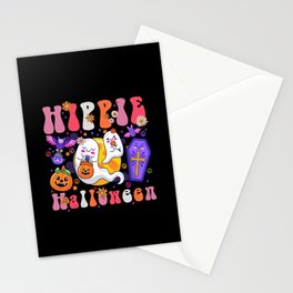 Hippie Halloween colorful ghosts 70s Stationery Card