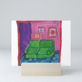 green sofa Mini Art Print