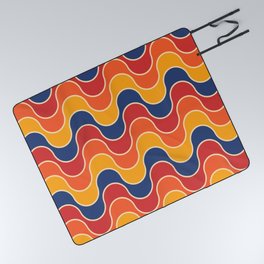 Retro Gradated Wave Pattern 730 Picnic Blanket