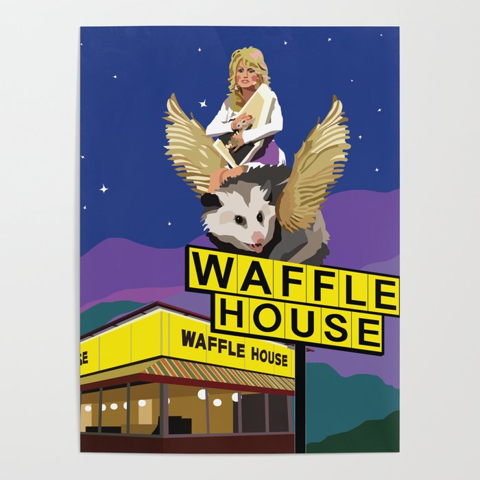 Dolly Parton riding a Winged Possum Poster