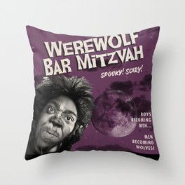 Werewolf Bar Mitzvah Spooky Scary Throw Pillow