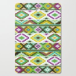 Green geometric aztec pattern colorful decoration mexican clothes ethnic boho chic Cutting Board