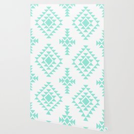 Seafoam Native American Tribal Pattern Wallpaper