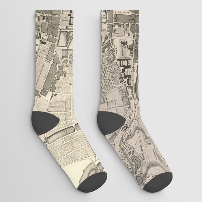 A plan of the city of Dublin - 1797 vintage pictorial map Socks