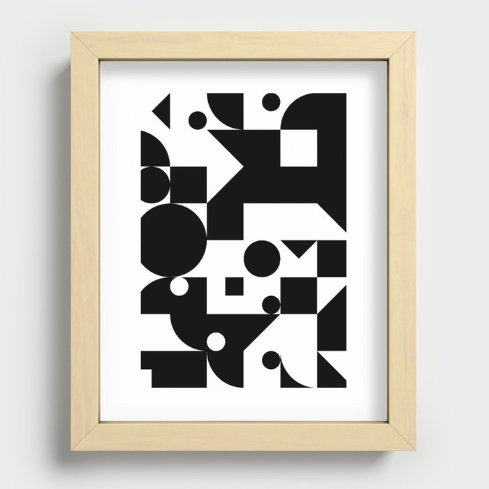 Black and White Bauhaus Recessed Framed Print