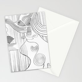 Abstract Line Lady Stationery Cards