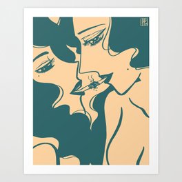 Nicochuu (Cigarette Kiss) Art Print
