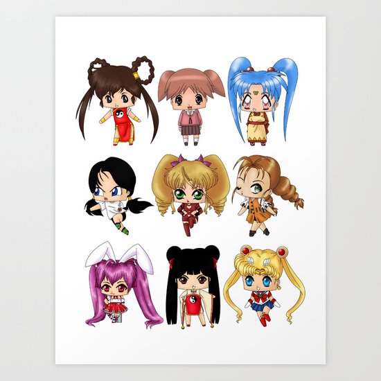 Anime Pigtails Art Print