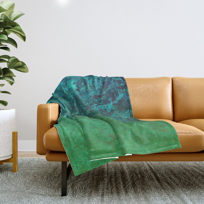 Old Blue Green Vintage Collection Throw Blanket