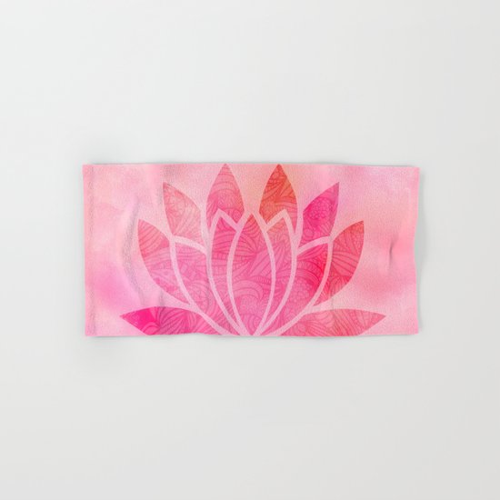 Watercolor Lotus Flower Yoga Zen Meditation Hand & Bath Towel