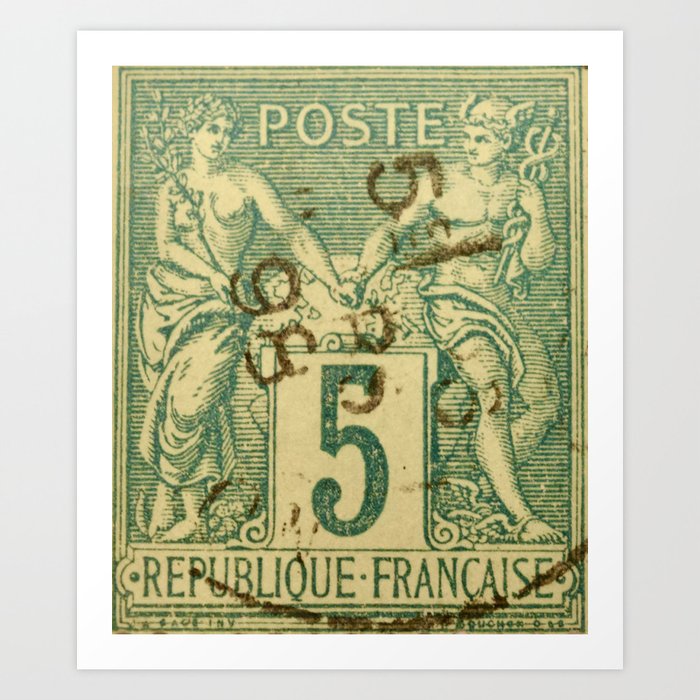 Greek God French stamp Art Print