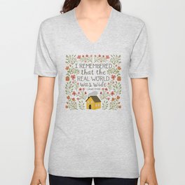 Jane Eyre "World Was Wide" Quote V Neck T Shirt
