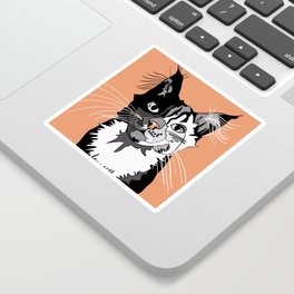 Orange Pussy Cat Sticker