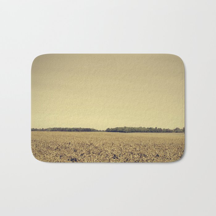 Lonely Field in Brown Bath Mat