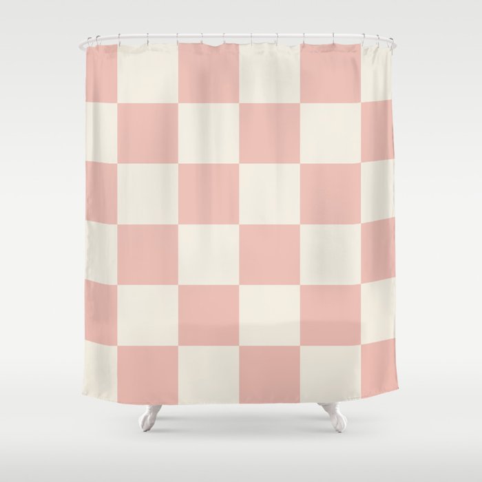 Checkered (Pink Cream) Shower Curtain