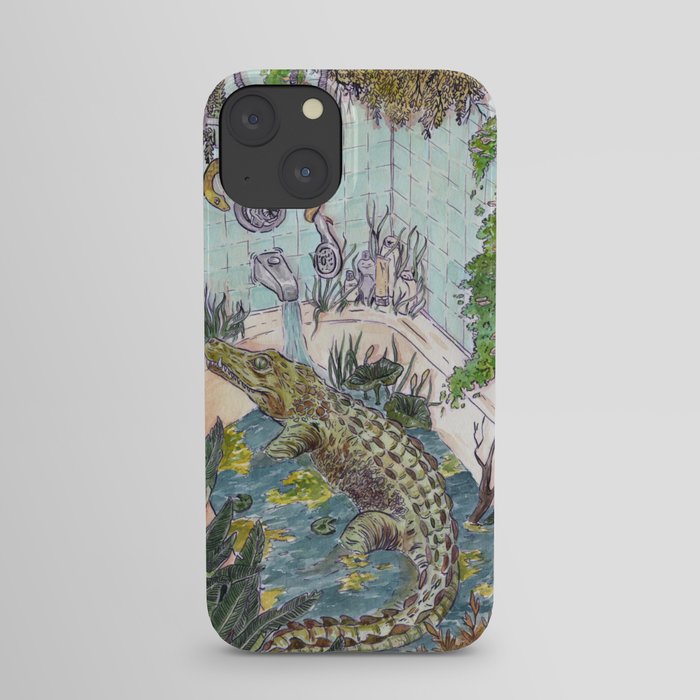 Crocodile in the Tub iPhone Case