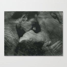 1912, The Kiss, Lovers black and white photography by Anne Brigmann Canvas Print