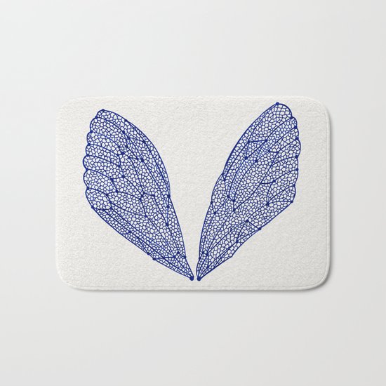 Navy Cicada Wings Bath Mat