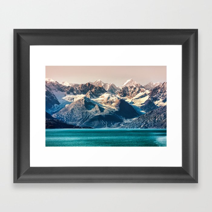 Scenic sunset Alaskan nature glacier landscape wilderness Framed Art ...