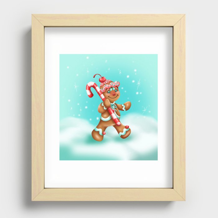 Gingerbread Man Recessed Framed Print