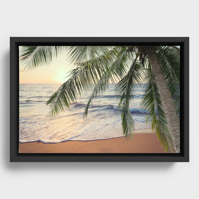 Beach - Palm Trees - Sun - Summer  Framed Canvas