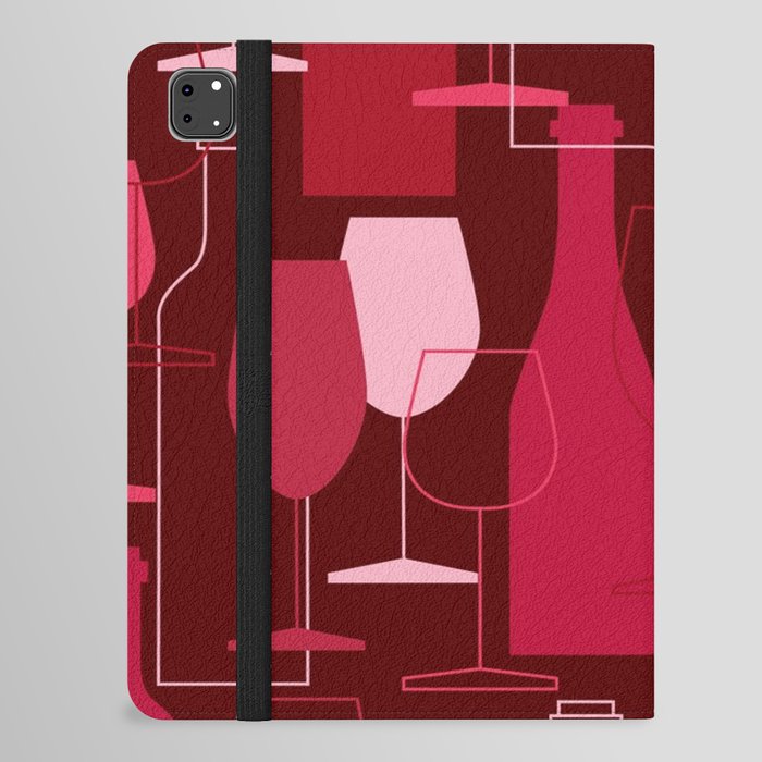 Red Wine Bottle Glass Pattern iPad Folio Case