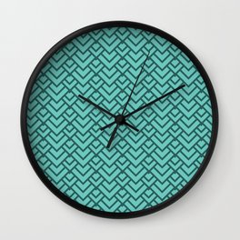 Aquamarine Chevron Pattern - Zigzag Wall Clock