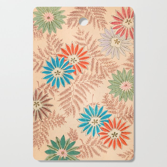 Colorful Floral Print Vintage Japanese Retro Pattern Cutting Board