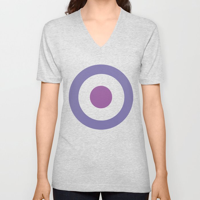 Purple Target V Neck T Shirt