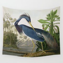 John James Audubon Louisiana Heron Painting Wall Tapestry