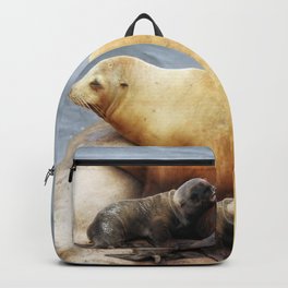 New Arrival Backpack | Orange, Photo, Digital, Wildlife, Bunnyclarke, Brown, Yellow, Blue, Sealion, California 