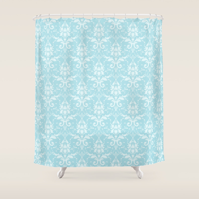 Vintage Shabby Chic Blue White Floral Damask Shower Curtain By Pink Water Society6
