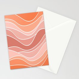 Multicolor retro style waves 3 Stationery Card