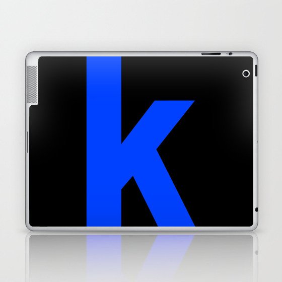 letter K (Blue & Black) Laptop & iPad Skin