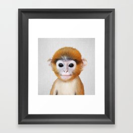 Baby Monkey - Colorful Framed Art Print
